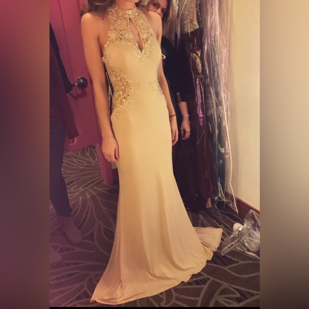 Elegant Cream Evening Gown